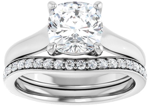 Sužadėtuvių Žiedas „Solitaire“ 950 Platinos Cushion 7mm (8)