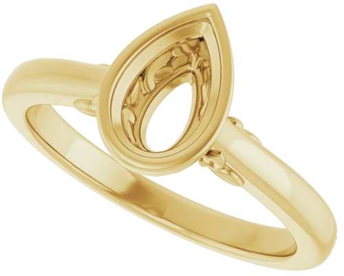Sužadėtuvių Žiedas „Bezel-Set“ 14k yellow gold Pear 8mm x 5mm (5)