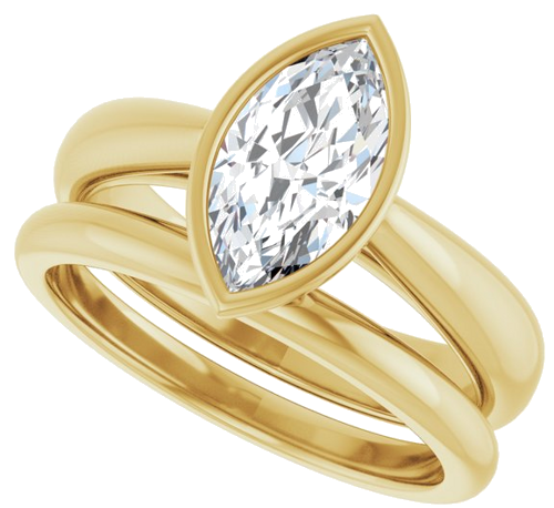 Sužadėtuvių Žiedas „Bezel-Set Solitaire“ 14k yellow gold Marquise 10.5mm x 5.5mm (10)