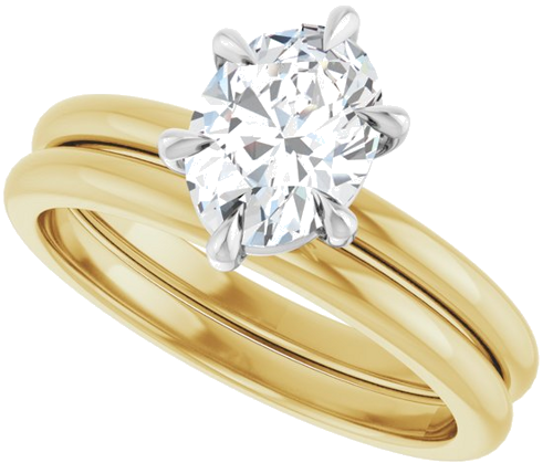 Sužadėtuvių Žiedas „Claw-Prong“ 14k yellow/white gold Oval 8mm x 6mm (10)
