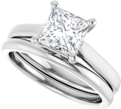 Sužadėtuvių Žiedas 10k white gold Square 6mm (10)