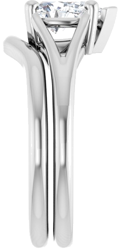 Sužadėtuvių Žiedas „Solitaire Split-Shank“ 14k white gold Pear 8mm x 6mm (9)