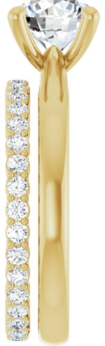 Sužadėtuvių Žiedas „Solitaire“ 585 Geltonojo Aukso Round 7.4mm (9)