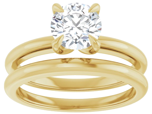 14K Yellow 6.5 mm Round Solitaire Engagement Ring Mounting (8)