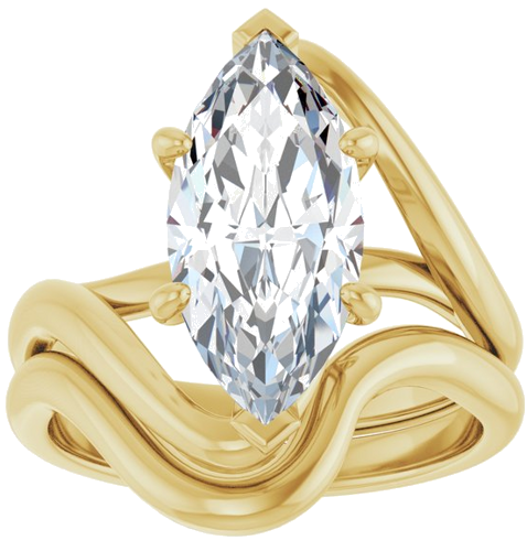 Sužadėtuvių Žiedas „Bypass“ 14k yellow gold Marquise 15mm x 7mm (8)