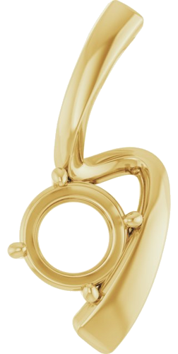 Pakabukas „Solitaire Freeform“ 14k yellow gold Round 7mm (1)