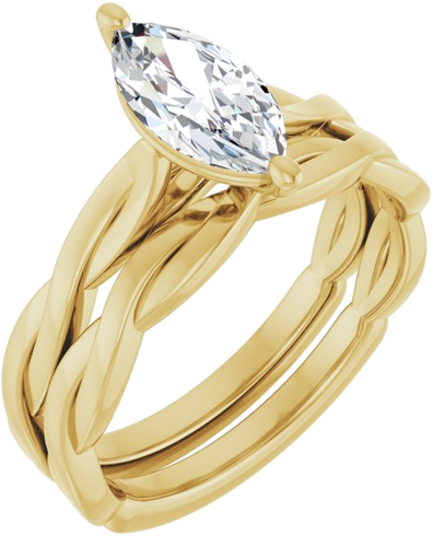 Sužadėtuvių Žiedas „Infinity-Inspired“ 14k yellow gold Marquise 10mm x 5mm (6)