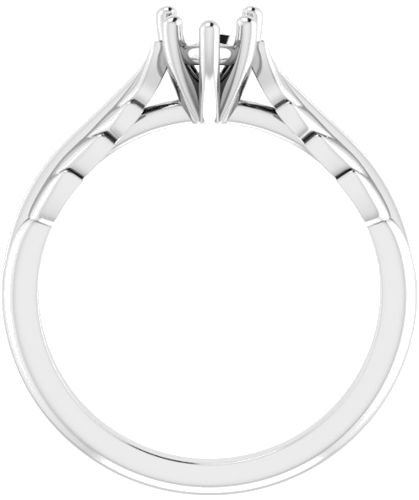 Sužadėtuvių Žiedas „Solitaire Leaf“ 10k white gold Heart 5mm (2)