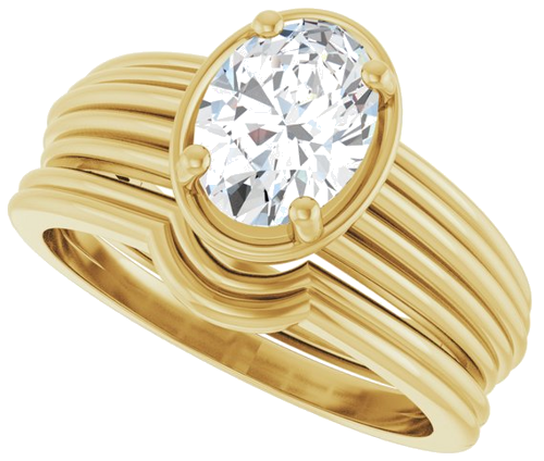 Sužadėtuvių Žiedas „Solitaire Vintage-Inspired“ 14k yellow gold Oval 8mm x 6mm (20)