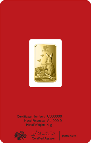 5 g Investment Gold Bar 2023 Year of the Rabbit PAMP (3)