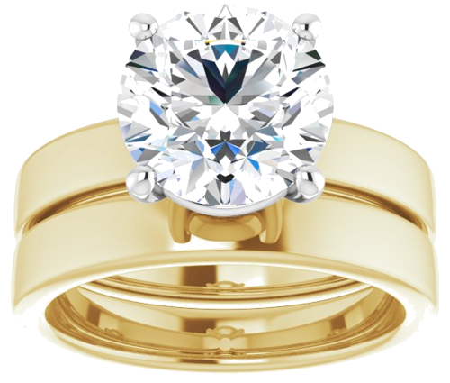 Sužadėtuvių Žiedas „Solitaire“ 14k yellow/white gold Round 9.4mm (8)