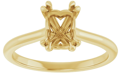 Sužadėtuvių Žiedas „Solitaire“ 585 Geltonojo Aukso Emerald 7mm x 5mm (3)