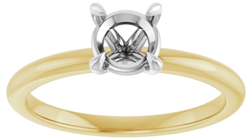 Sužadėtuvių Žiedas „Claw-Prong“ 14k yellow/white gold Round 5.8mm (3)