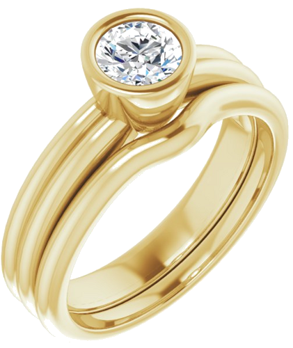 Sužadėtuvių Žiedas „Bezel-Set Solitaire“ 14k yellow gold Round 5.2mm (6)