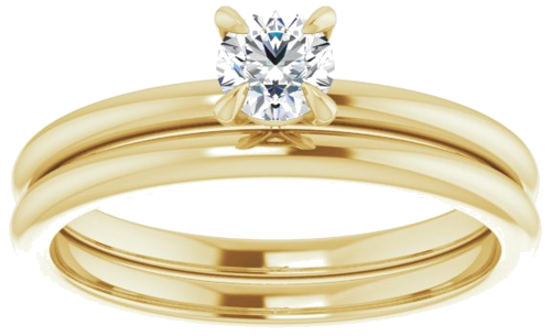 14K Yellow  4.1 mm Round Solitaire Engagement Ring Mounting (8)