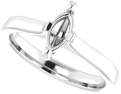 Sužadėtuvių Žiedas 14k white gold Marquise 8mm x 4mm (5)
