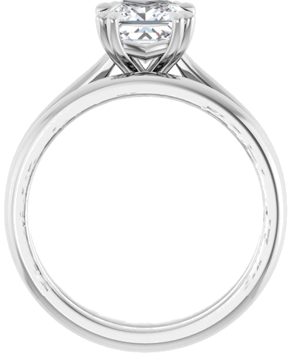 Sužadėtuvių Žiedas „Double Claw-Prong“ 14k white gold Square 6mm (7)