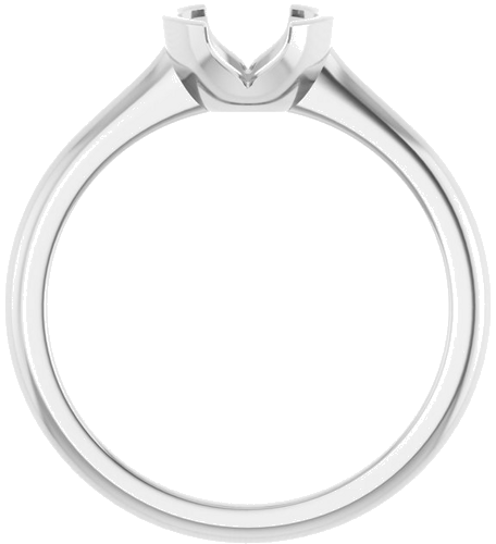 Sužadėtuvių Žiedas „Half Bezel Solitaire“ 585 Baltojo Aukso Round 6mm (2)