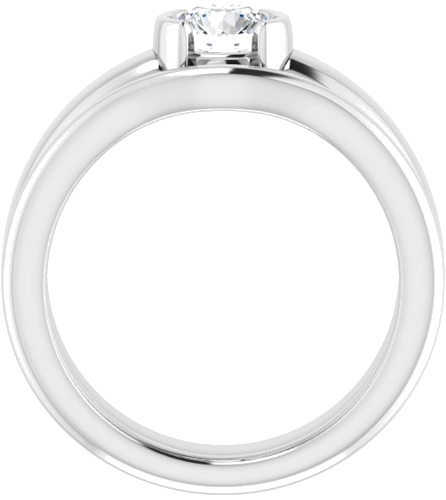 Sužadėtuvių Žiedas „Half-Bezel Solitaire“ 950 Platinos Round 5.5mm (7)