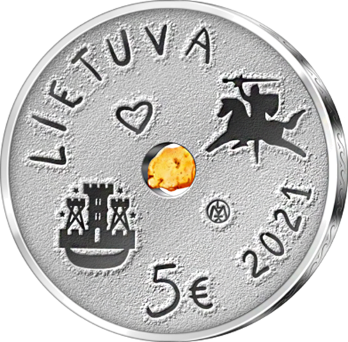 2021 Литва Праздник моря 5 евро серебряная монета (2)