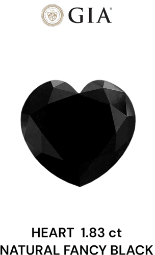 1.83 carat Fancy Black-VVS2 Natūralus Heart Deimantas (1)