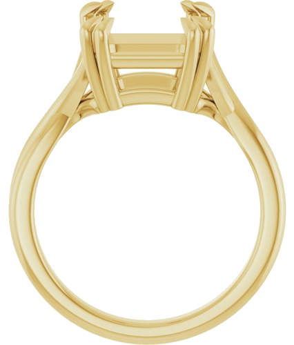 Sužadėtuvių Žiedas „Double Claw-Prong Solitaire Criss-Cross“ 14k yellow gold Emerald 11mm x 9mm (2)