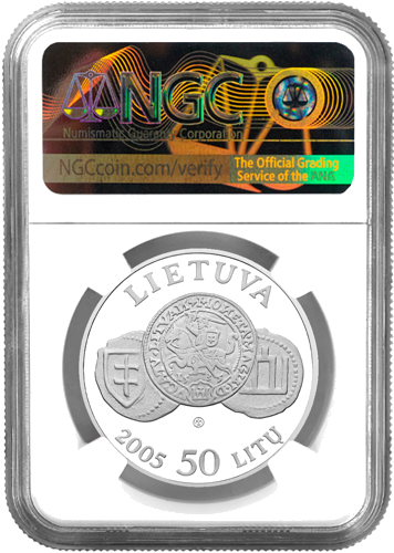 2005 National Museum 50 Litas Silver Coin PF 70 ULTRA CAMEO (2)