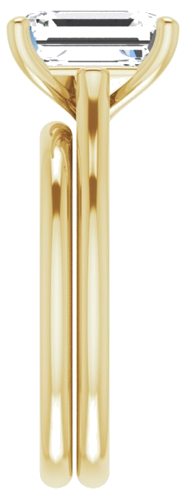 Sužadėtuvių Žiedas „Solitaire“ 585 Geltonojo Aukso Emerald 9mm x 7mm (9)