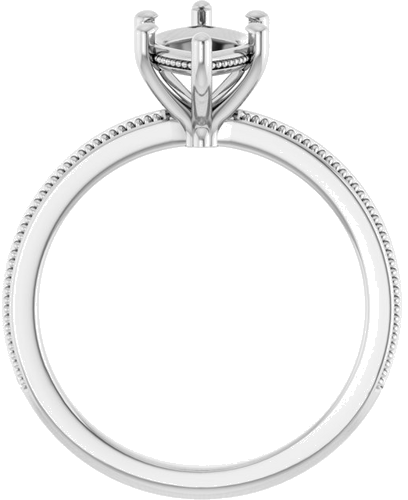 Sužadėtuvių Žiedas „Solitaire Milgrain“ 14k white gold Marquise 12mm x 6mm (2)