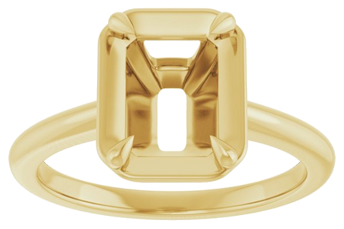 Sužadėtuvių Žiedas „Claw-Prong Solitaire Bezel-Style“ 14k yellow gold Emerald 8.5mm x 6.5mm (3)