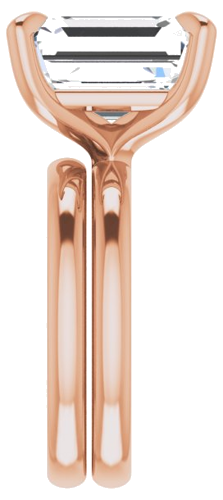 Sužadėtuvių Žiedas „Solitaire“ 14k rose gold Emerald 12mm x 10mm (9)