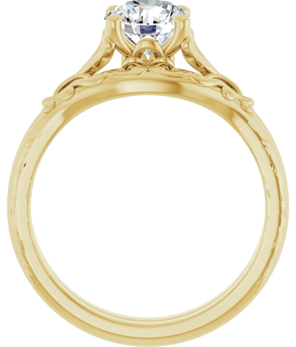 Sužadėtuvių Žiedas „Solitaire“ 14k yellow gold Round 6.5mm (7)