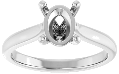 Sužadėtuvių Žiedas 14k white gold Oval 8.5mm x 6.5mm (3)