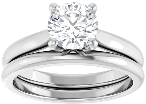 Sužadėtuvių Žiedas 14k white gold Round 6.5mm (8)
