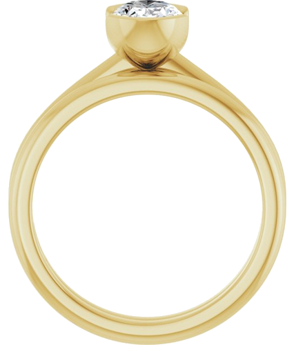 Sužadėtuvių Žiedas „Half-Bezel“ 14k yellow gold Oval 7.5mm x 5.5mm (7)