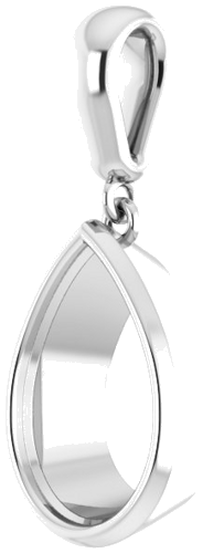 14K White  12x8 mm Pear Pendant Mounting (2)