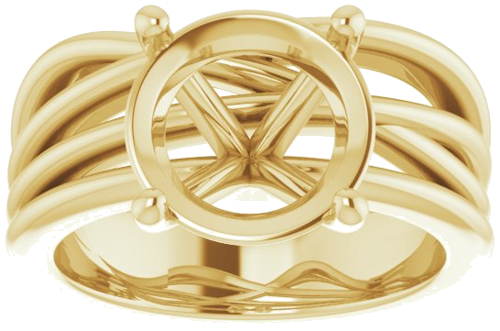 Sužadėtuvių Žiedas „Solitaire Asymmetric“ 14k yellow gold Round 10mm (3)