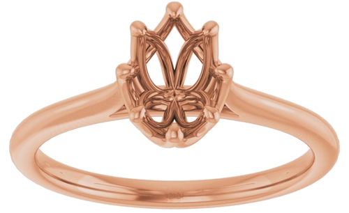 Sužadėtuvių Žiedas „Solitaire“ 14k rose gold Oval 7mm x 5mm (3)