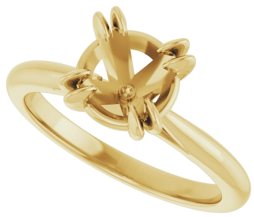 14K Yellow 7.4 mm Round Engagement Ring Mounting (5)