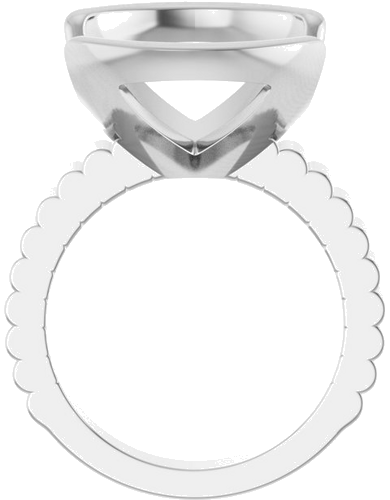 Sužadėtuvių Žiedas „Half-Bezel Solitaire“ 925 Sidabro Round 16mm (2)