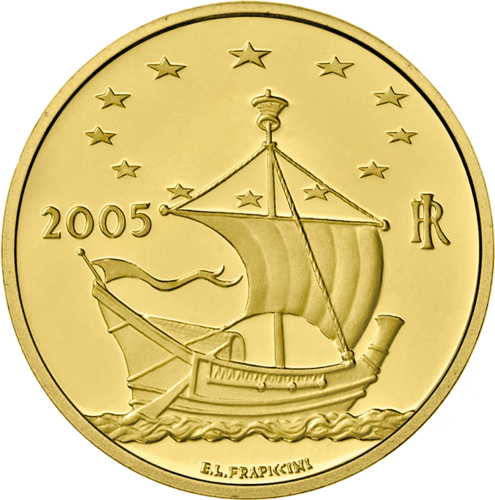 2005 Italija Alvar Aalto 20 Eurų auksinė moneta (1)