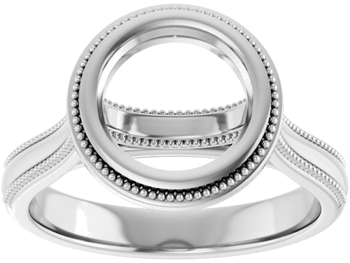 14K White 8.2 mm Round Solitaire Engagement Ring Mounting (3)