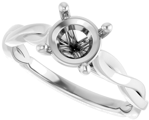 Sužadėtuvių Žiedas „Infinity-Inspired“ 14k white gold Round 7mm (5)