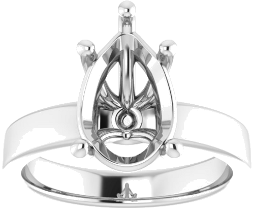 Sužadėtuvių Žiedas „Solitaire“ 950 Platinos Pear 12mm x 8mm (3)