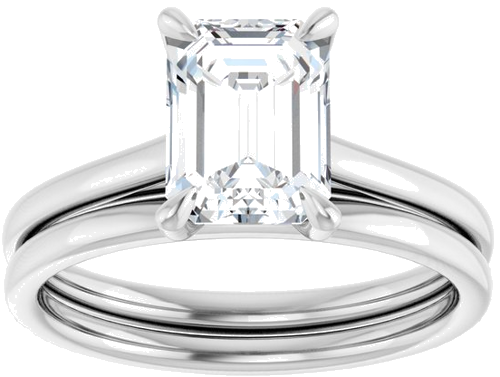 Sužadėtuvių Žiedas „Solitaire“ 950 Platinos Emerald 8mm x 6mm (8)