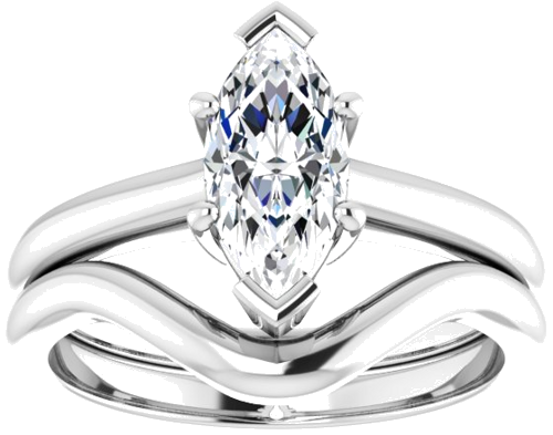 Sužadėtuvių Žiedas 417 Baltojo Aukso Marquise 10mm x 5mm (8)