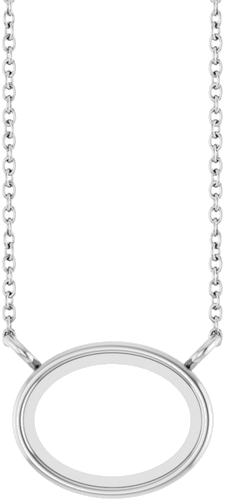 Pakabukas „Bezel-Set Cabochon“ 14k white gold Oval 8mm x 6mm (1)