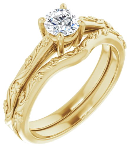 Sužadėtuvių Žiedas „Solitaire“ 14k yellow gold Round 4.8mm (6)