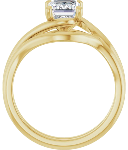 Sužadėtuvių Žiedas „Bypass“ 14k yellow gold Emerald 7.5mm x 5.5mm (7)