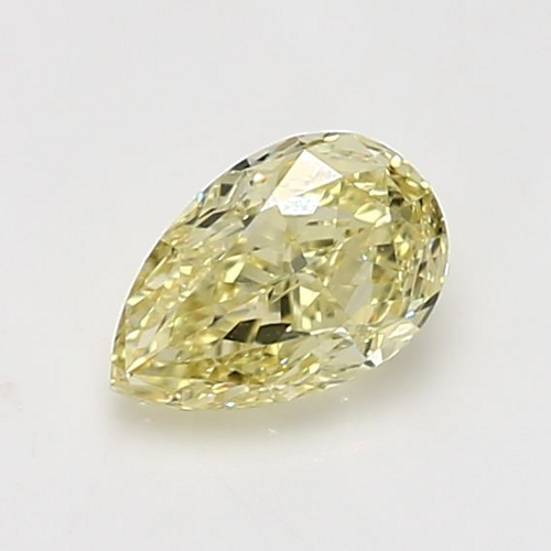 1.01 carat Fancy Light Yellow-VVS2 Natūralus Pear Deimantas (1)